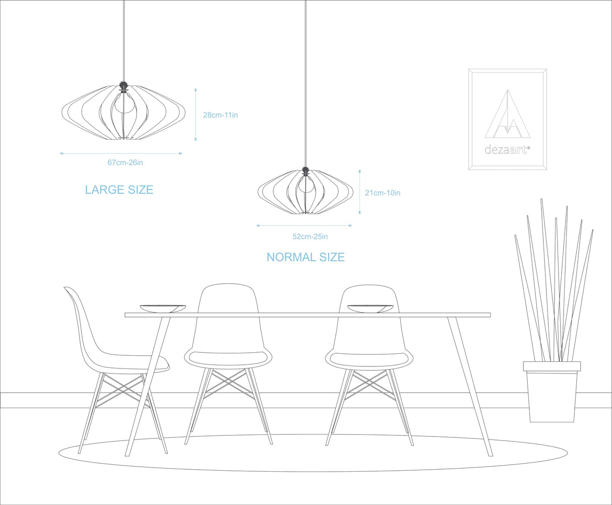 ELEIPSE Wood Pendant Light | Mid Century Modern Chandelier | Hanging Lamp | Wood Chandelier Lighting | Modern Light Fixture | Modern Pendant Light DEZAART