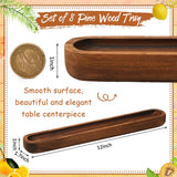 Thyle 8 Set Small Wooden Dough Bowls 12 x 1.8 x 1 Inch Rustic Wood Long Tray Decorative Long Wooden Bowl Accessories Wood Bowl Decor for Home Table Centerpiece Display Decoration Thyle