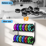 3D Printer Filament Storage Rack - Filament Spool Heavy Duty Wall Bracket Filament Storage Shelves for 3D Printer Rolling Filaments ABS/PLA/TPU/Nylon Accessories Holders （Shelf Only） JAYOBGO