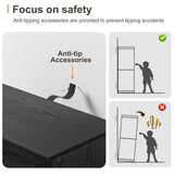 Casaphoria 82" H Wooden Bookcase, Heavy Duty Bookshelves, 6-Tier Wide Bookshelf with Large Storage Space for Home Office, 82" H x 31" W x 16" D, 130Lb, Black Casaphoria