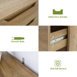 HOSTACK Modern 3 Drawer Dresser, Wood Chest of Drawers with Storage, Tall Nightstand with Cut-Out Handles, Side End Table, Accent Storage Cabinet for Living Room, Entryway, Rustic Brown HOSTACK