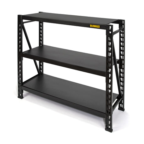 DEWALT Industrial Storage Rack Garage Shelving, 3 Heavy Duty Adjustable Laminate Deck Shelves, 50”W x 18”D x 48”H, 4,500 lb. Capacity, Black DEWALT
