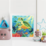 Ammklfh Sea Turtle Diamond Art Painting Kits for Kids with Wooden Frame - Big Gem Art for Girls Gifts,Diamond Dots for Kids Ages 6-8-10-12,Diamond Painting by Number Crafts Kits(7X7 inch) Ammklfh