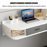 Floating Dressing Table with Drawers, Wooden Laptop Computer Desk,Space Saving Makeup Vanity Storage Cabinet,Wall Mounted Nightstand Bedside Table for Bedroom Living Room(80x40cm(31x16inch), B) SUZEPER