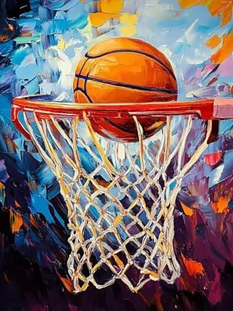 Basketball Fire DIY 5D Diamond Painting Kit Adult Full Drill Rhinestone Cross Stitch Art Crafts for Home Decoration 12x16 Inch KAYEIUU
