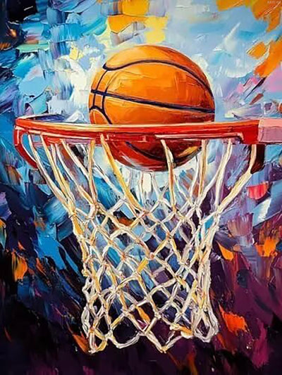 Basketball Fire DIY 5D Diamond Painting Kit Adult Full Drill Rhinestone Cross Stitch Art Crafts for Home Decoration 12x16 Inch
