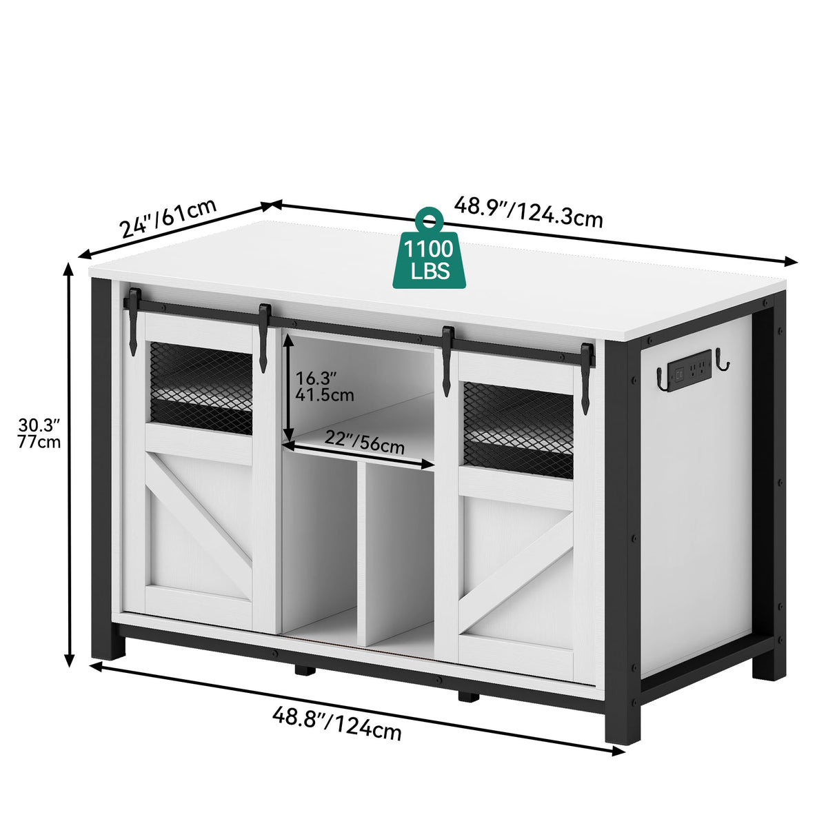 YITAHOME 120 Gallon Reptile Tank Stand with Power Outlets, Heavy Duty Large Reptile Tank Stand with Barn Door, Reptile Tank Turtle Terrariums Table for Accessories Storage,1100LBS Capacity YITAHOME