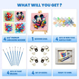 4 Packs Cartoon Paint by Numbers Kits for Kids Framed,Paint by Numbers for Kids Ages 8-12 with Framed Canvas,DIY Easy Painting Kits with Wooden Easel for Home Wall Decor 8X8 Inch Fuinkqe