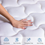 Queen Mattress, 12 Inch Bed in a Box, Cooling Memory Foam Pillow Top, Individually Pocket Coils for Motion Isolation, Medium Firm Support, Body Pressure & Back Pain Relief, CertiPUR-US Certified Marine Moon