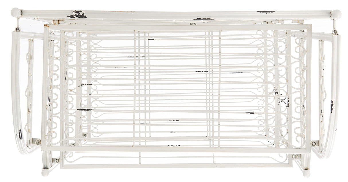 Safavieh PAT5014B Outdoor Collection Amaris Antique White Wrought Iron 4-Tier Bakers Rack Safavieh