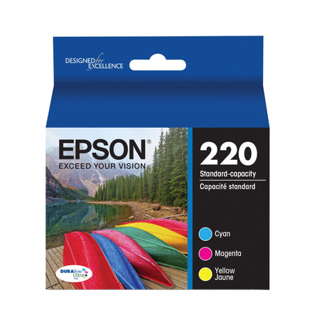 EPSON 220 DURABrite Ultra Ink Standard Capacity Color Combo Pack (T220520-S) Works with WorkForce WF-2630, WF-2650, WF-2660, WF-2750, WF-2760, Expression XP-320, XP-420, XP-424 Epson