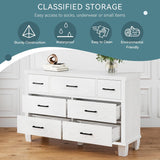 IDEALHOUSE Dresser for Bedroom with 7 Drawers, Modern Chest of Drawers Closet with Metal Handle, Wooden Dresser Organizer, for Bedroom, Living Room, White IDEALHOUSE