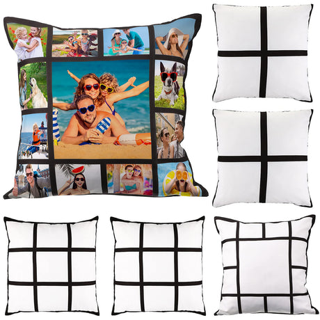 Sublimation Panel Pillow Case Sublimation Pillow Cover Sublimation Polyester Pillow Cover Blank Case Throw Pillow Covers 18 x 18 Inch for Sofa Couch Sublimation Printing, 3 Styles (6 Pieces) Geiserailie
