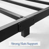 YUSENHEEI 4 Inch Twin Bed Frames, Heavy Duty Metal Platform Low Bed Frame Twin, No Box Spring Needed, Noise Free, Easy Assembly, Black YUSENHEEI