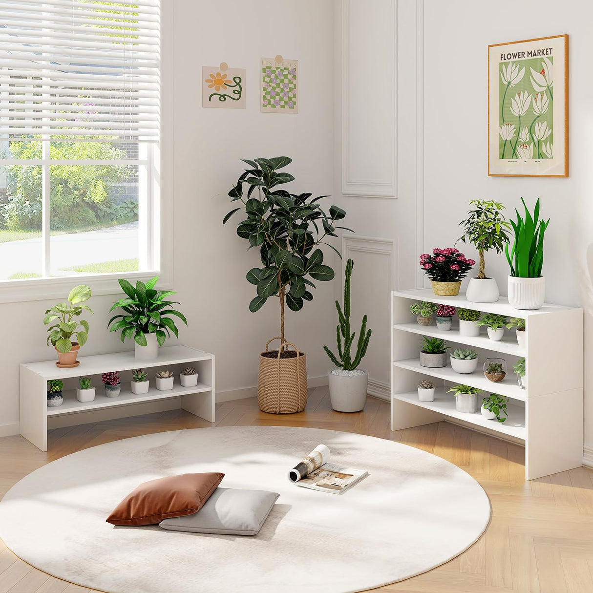 COSTWAY 6-Tier Shoe Rack, Extra Wide Shoe Shelf Organizer with Stackable Design, 31" Freestanding Storage Shoe Stand for Small Space Entryway Hallway Closet (White) COSTWAY