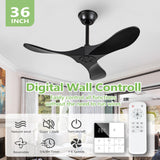 Benicefun 36 Inch Black Ceiling Fan No Light,Small Ceiling Fans Without Lights, Small Modern 3 Blade Quiet Dc Ceiling Fan For Slanted Ceilings, Rustic Wood Ceiling Fan For Gazebo With Remote Benicefun