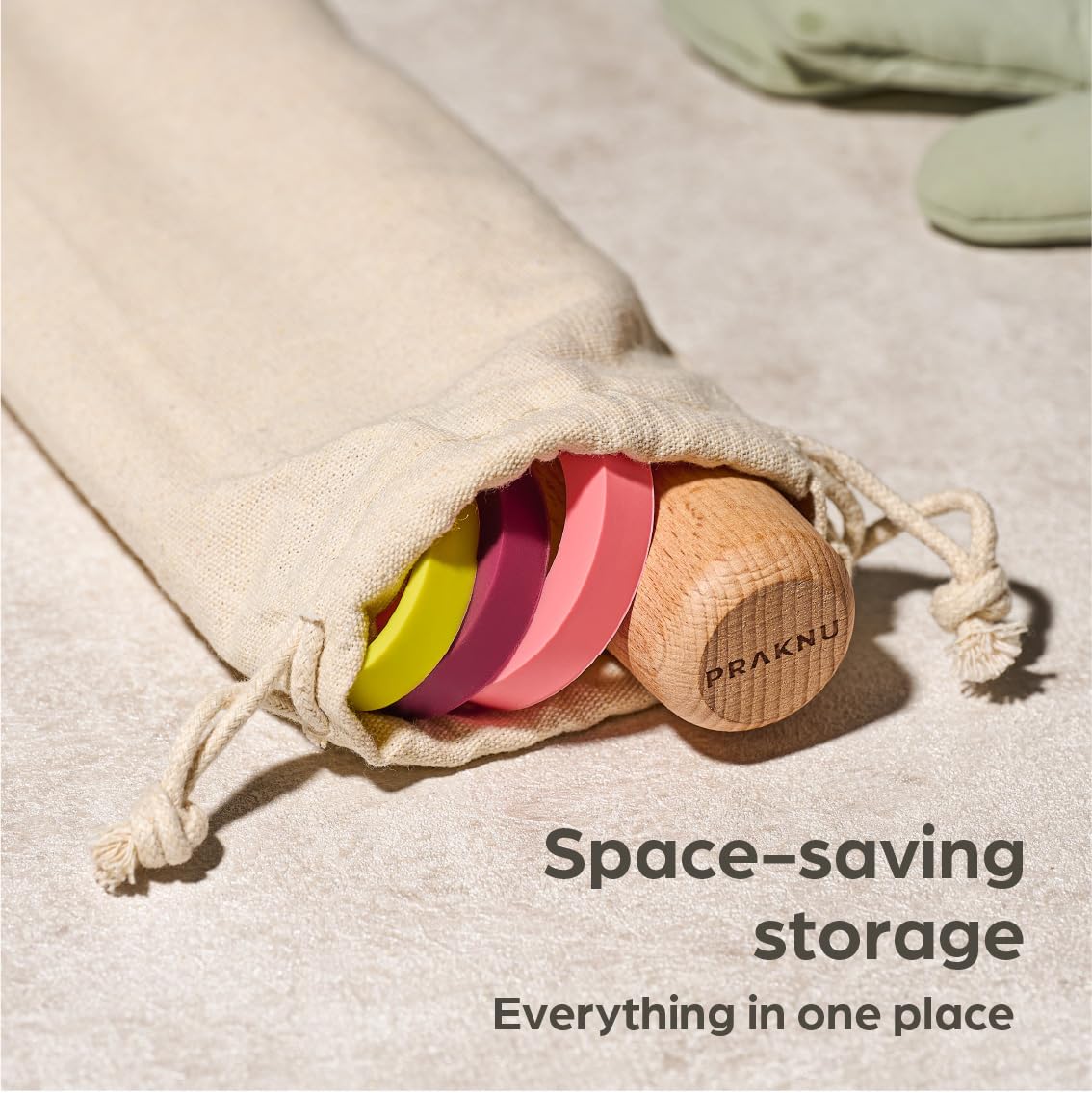 Rolling Pin For Baking with Thickness Rings - 2 Adjustable Rolling Pin with Scale - Sustainable FSC® Wood - for Pie Crust, Cookie, Pastry - Baking Essential Praknu