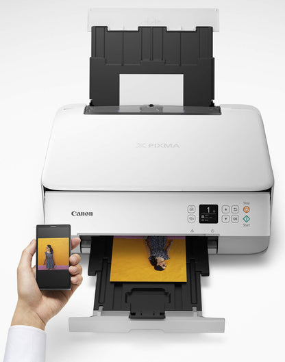 Canon PIXMA TS5320 All in One Wireless Printer, Scanner, Copier with AirPrint, White, Works with Alexa