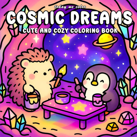 Cosmic Dreams: Cute and Cozy Coloring Book for Adults Featuring Dreamy Cosmic Critter Designs for Relaxation (Comfy Cozy Coloring Books) WoodArtSupply