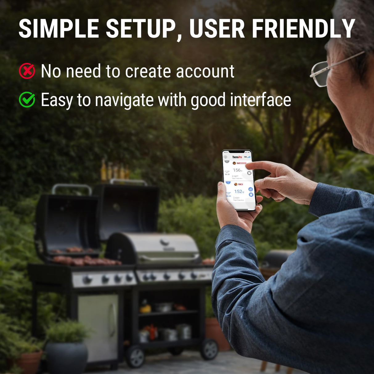 ThermoPro 650 ft Wireless Meat Thermometer for Smoker Grill, Meat Thermometer Digital Wireless with 2 Probes, Bluetooth Meat Thermometer Rechargeable, Smoker thermometer for Cooking Turkey Fish Beef ThermoPro