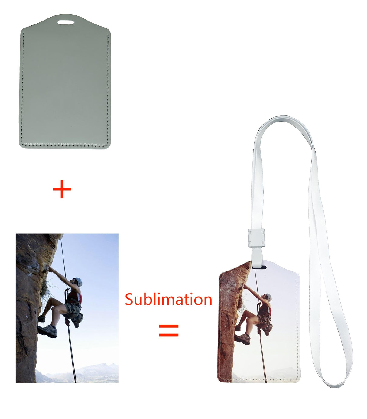 4 Pieces Sublimation Work Card Holder Badge Holders Blank Leather ID Card Holders Sublimation Rope Band DIY Crafts (French Grey) WoodArtSupply