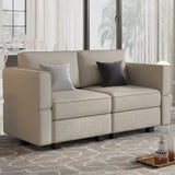 Belffin Modular Loveseat Sofa Couch with Storage Seats Velvet 2 Seater Love Seats for Small Spaces Grey Belffin