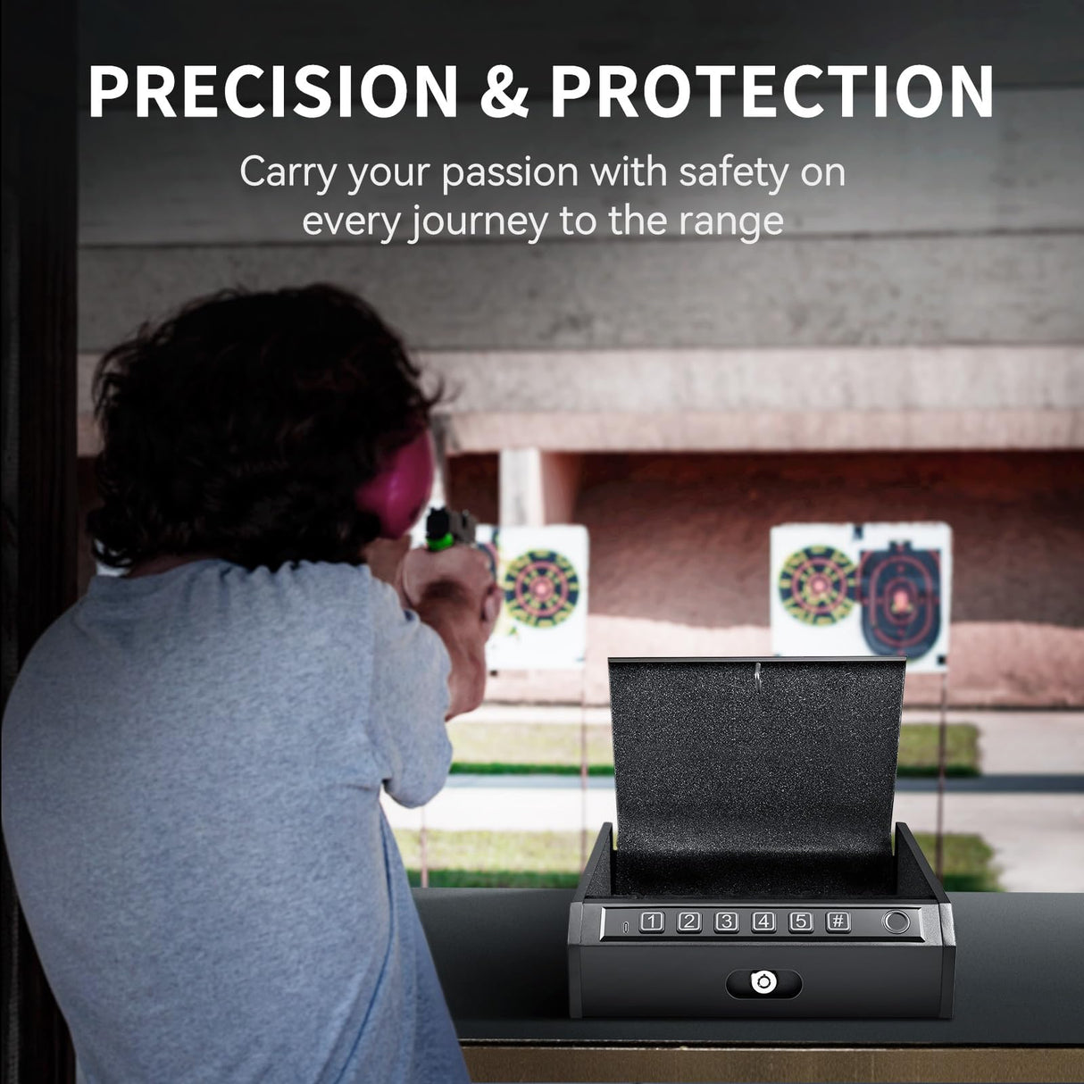 ADIMO Hand Gun Safe, Biometric Gun Safe for Handgun, Pistol with 3 Quick-Access Way Fingerprint/Keypad/Key, Gun Lock Box w/Mute Function, Gun Safe for Secure Storage for Bedside, Nightstand and Car ADIMO