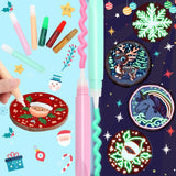 Luucio Wooden Painting Craft Kit - Glow in The Dark Wood Slices Crafts and Birdhouse Ornaments, Creative Art Toys for 5, 6, 7, 8, 9, 10, 11, 12 Year Old Kids, Christmas Gifts Ideal Luucio