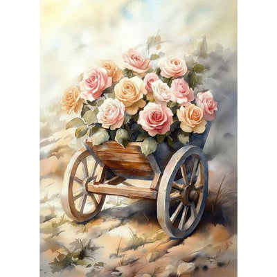 HEIBAGO Diamond Art Painting Kits for Adults, Flower 5D Diamond Painting Dots Art Kits for Adults Beginner, DIY Rose Flower Full Round Gem Crystal Art Paint by Diamond, Home Wall Decor 12 x 16 inch