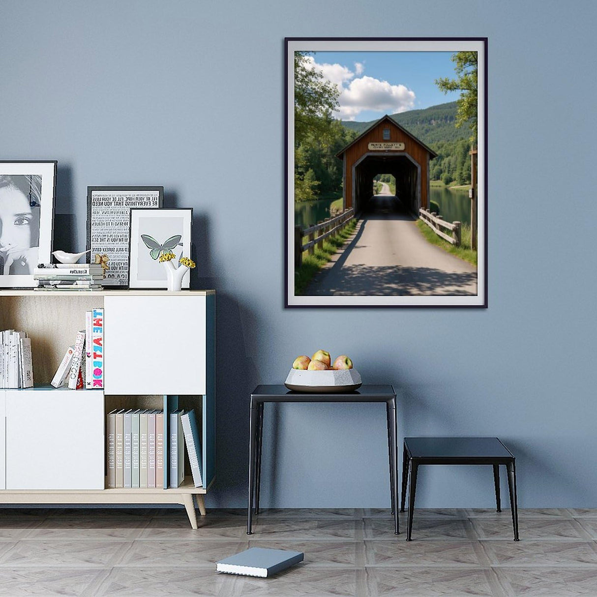 IORIOR Diamond Art Kit for Adults, Rustic Covered Bridge Landscape Diamond Painting for Adults Beginners, DIY 5D Diamond Art Painting Kits Craft for Home Wall Decor 12x16 Inch Frameless IORIOR