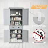 KIGOTY Pantry Cabinet Kitchen Storage Pantry Cabinet with Doors and Shelves for Living Room and Dining Room (Gray, 72" H) KIGOTY
