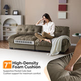 VINGLI Cloud Couch 80" Loveseat, 22.4" Deep Seat, Suede Upholstery Cozy Comfy Couches for Living Room Modern Love Seat Sofa, Pillow Armrest (Brown) VINGLI