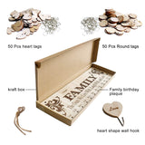 [Gifts for Mom Dad] Family Birthday Calendar Wall Hanging,Wooden Birthday Reminder Plaque Sign Family DIY Calendar Hanging Board Personalized Gifts YuQi