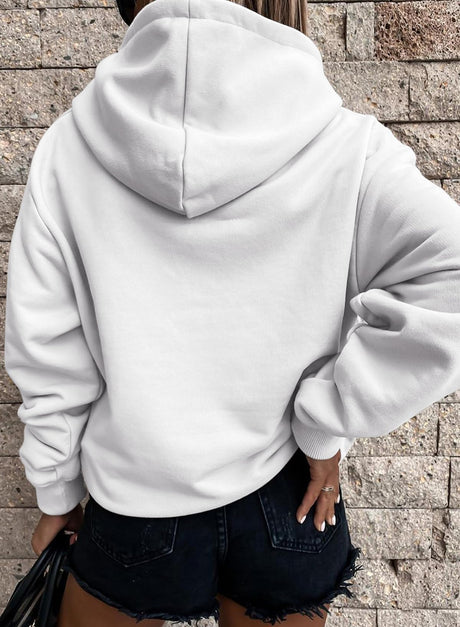 SHEWIN Womens Hoodie Pullover Long Sleeve Solid Fleece Fashion Hoodies Sweatshirts Cozy Lightweight Fall Oversized Sweatshirt for Teen Girls,US 16-18(XL),White SHEWIN