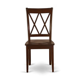 East West Furniture Antique 3 Piece Room Set Contains a Round Wooden Table with Pedestal and 2 Kitchen Dining Chairs, 36x36 Inch, AMCL3-MAH-W East West Furniture