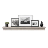 MCS 60-Inch Mantel, Master & Co Gray Woodgrain Finish Solid Wood Floating Fireplace Mantel, Long Floating Shelf for Livingroom with Wood Cleat Hanging System, Photo and Home Decor Display Shelf MCS
