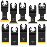 JTWEB Titanium Oscillating Tool Blade, 10PCS Oscillating Saw Blades Metal Cutting Multi Tool Blades Kits Wood and Metal Nails Plastic, Multitool Blades for Dewalt Milwaukee Bosch Dremel Rockwell JTWEB
