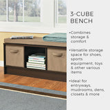 ClosetMaid 1570 Cubeicals 3-Cube Storage Bench, 14.01"D x 35.27"W x 18.5"H, Espresso ClosetMaid
