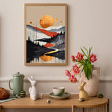 Auremi Mountain Paint by Numbers Kits for Adults Beginners,Easy Sunset Paint by Numbers on Canvas Framed DIY Landscape Painting by Numbers for Gift Home Wall Decor 8x12 Inch Auremi