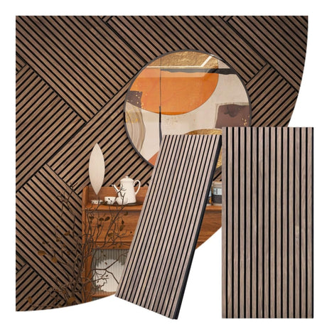 ARTSLAT 2PCS 3D Fluted Sound Absorbing | Acoustic Wood SLAT Wall Panels | Interior Design for Walls and Ceilings | 47.24 * 23.62in | 2PCS in box | Natural Walnut ARTSLAT