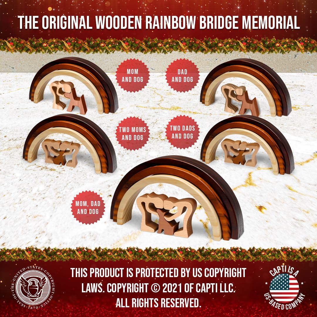 Capti Rainbow Bridge Dog Memorial Gifts, Cat Memorial Gifts - I'll Meet You at The Rainbow Bridge - Pet Loss Gifts, Bereavement, Sympathy Keepsake Dog Mom, Dog Dad for Loss of Pet (Dog and Mom) Capti