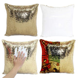 H-E 10PCS Mixed Color Sublimation Reversible Sequin Pillow Case Cover Blanks Square Mermaid Throw Pillowcase Covers Sofa Cushion Cover Case 15.75"x15.75" H-E