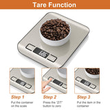 CROWNFUL Food Scale, 11 lb Digital Kitchen Scales with Built-in Coin Battery, Weight Ounces and Grams for Cooking and Baking, 6 Units with Tare Function, LCD Display, 304 Stainless Steel CROWNFUL