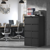 IKIMI 4 Drawer File Cabinet,Metal Filing Cabinets with Lock,Black Vertical File Cabinet for Home Office,Heavy Duty Metal Storage Cabinet for A4/Letter/Legal Size File,Assembly Required IKIMI