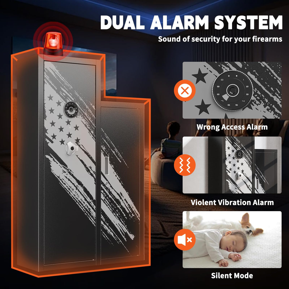 Xyvaly 2025 Upgraded Large Gun Safe for 8-10 Rifles - Quick Access, Gun Safes for Home Rifle and Pistols,Removable Shelves & Pistol Storage for Home Security. (XL) Xyvaly