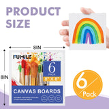 FUMILE Canvas Boards for Painting 8x8, 6 Pack Canvases for Painting Primed Acid Free Blank Canvas Panels for Painting Canvas for Classroom and Painting Parties. FUMILE