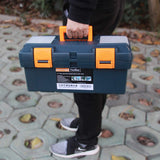 Anyyion 16.5-inch Tool Box with Removable Tray, Small Parts Box On The Lid is Removable, Tray Can be Removed and Combined at Will (Blue) Anyyion