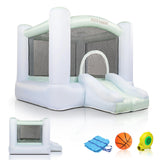 JOYMOR Grandient Style 3-in-1 Bounce House for Kids 3-6 w/Basketball Hoop, Slide, Kids 30s Blow Up Small Bounce House with Blower for Toddlers Indoor Outdoor Party JOYMOR