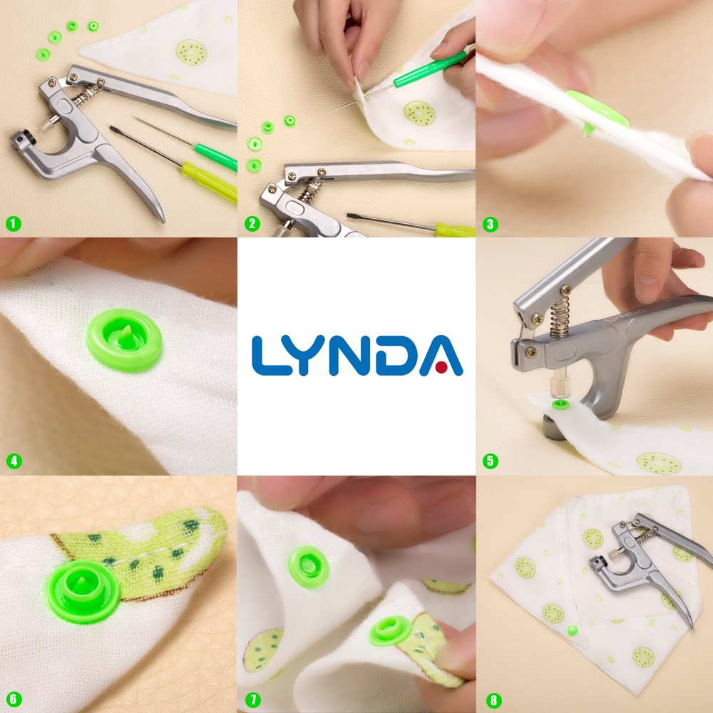 LYNDA Snaps and Snap Pliers Set, 360 Sets T5 Plastic Buttons for Sewing and Crafting LYNDA
