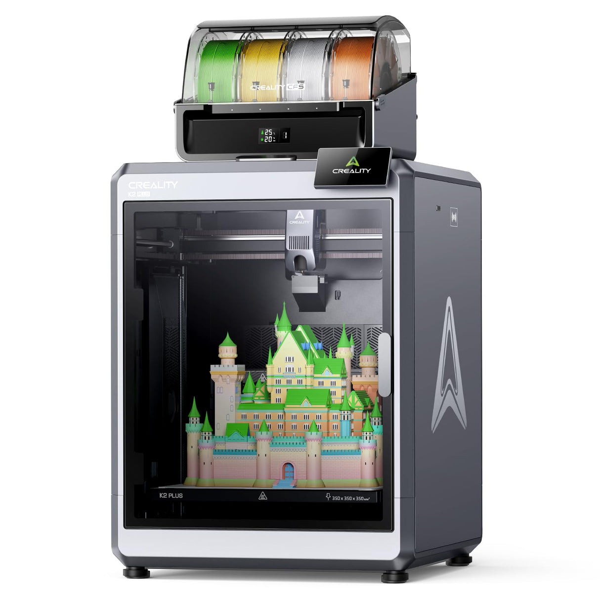 Creality K2 Plus Combo 3D Printer, Multi Color Printing with New CFS, Max 600mm/s Printing Speed, Full-auto Leveling, Next-Gen Direct Drive Extruder, Dual Al Camera, Build Volume 350 * 350 * 350mm Creality